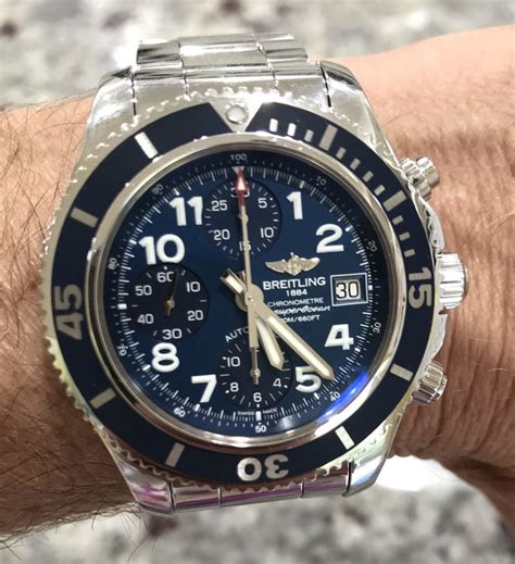 breitling superocean blue face